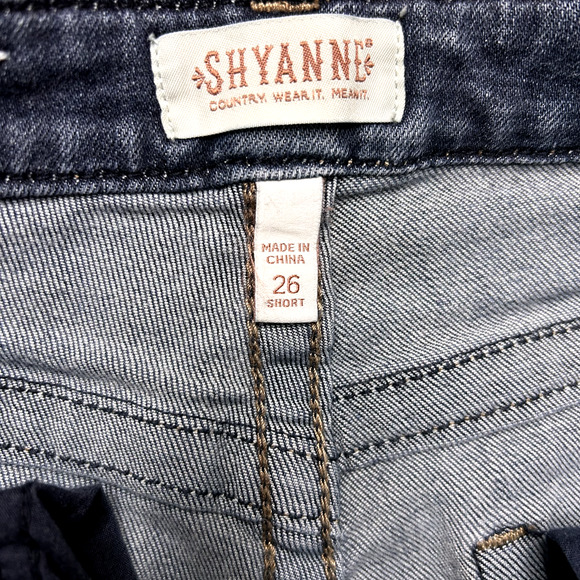 Shyanne Jeans Women’s 26 Short Blue Bootcut Mid Rise Western Embroidered Pocket - Picture 5 of 9